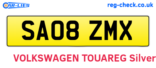SA08ZMX are the vehicle registration plates.
