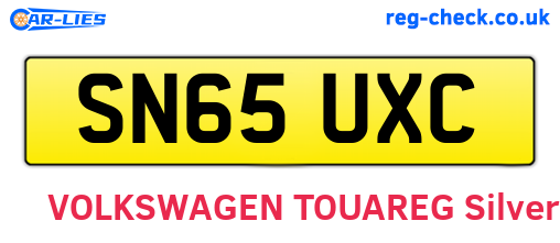 SN65UXC are the vehicle registration plates.
