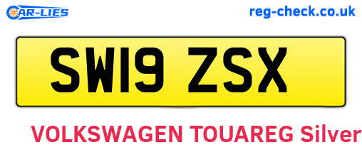 SW19ZSX are the vehicle registration plates.