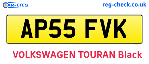 AP55FVK are the vehicle registration plates.