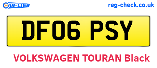 DF06PSY are the vehicle registration plates.