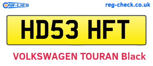 HD53HFT are the vehicle registration plates.