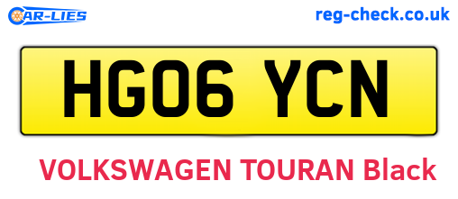 HG06YCN are the vehicle registration plates.