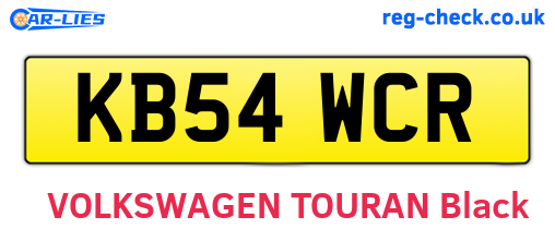 KB54WCR are the vehicle registration plates.