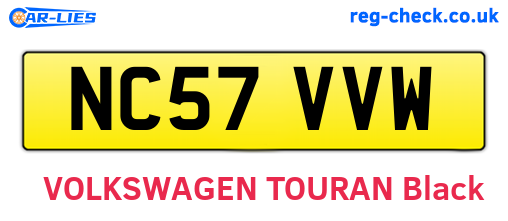 NC57VVW are the vehicle registration plates.