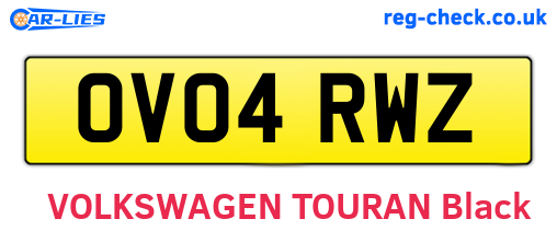 OV04RWZ are the vehicle registration plates.