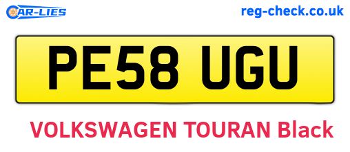 PE58UGU are the vehicle registration plates.