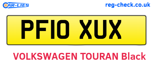 PF10XUX are the vehicle registration plates.