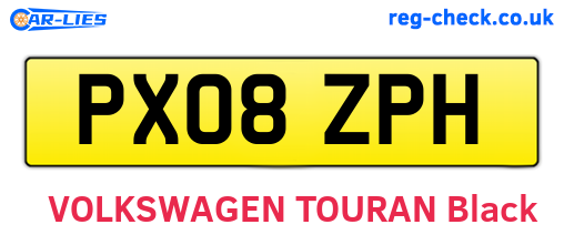 PX08ZPH are the vehicle registration plates.
