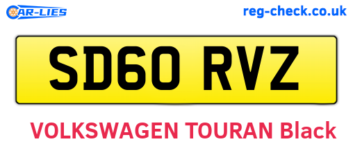 SD60RVZ are the vehicle registration plates.