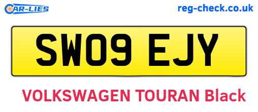 SW09EJY are the vehicle registration plates.