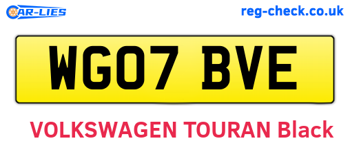 WG07BVE are the vehicle registration plates.