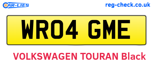 WR04GME are the vehicle registration plates.