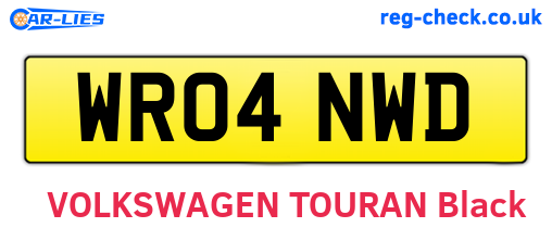 WR04NWD are the vehicle registration plates.