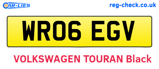 WR06EGV are the vehicle registration plates.