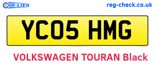 YC05HMG are the vehicle registration plates.