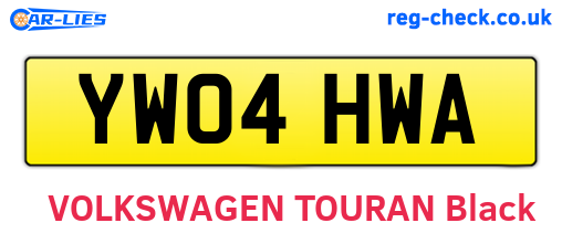 YW04HWA are the vehicle registration plates.