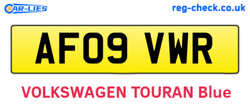 AF09VWR are the vehicle registration plates.