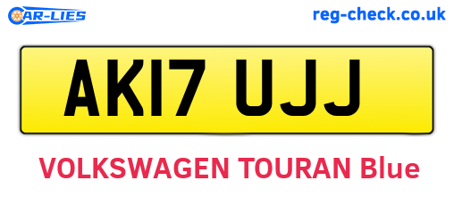 AK17UJJ are the vehicle registration plates.
