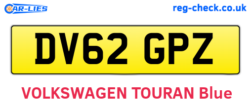 DV62GPZ are the vehicle registration plates.