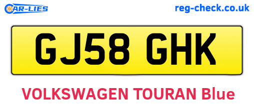 GJ58GHK are the vehicle registration plates.