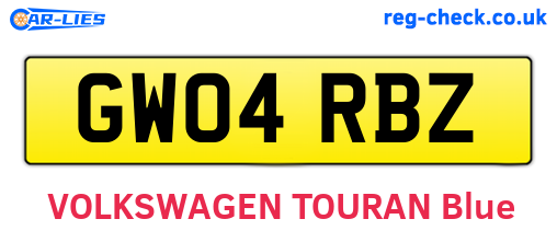 GW04RBZ are the vehicle registration plates.