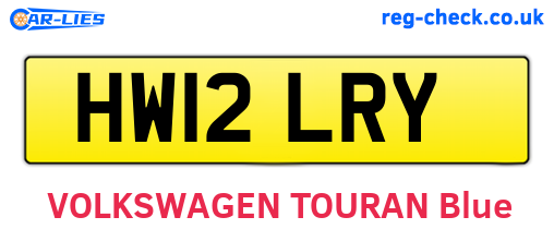 HW12LRY are the vehicle registration plates.