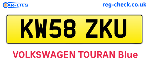 KW58ZKU are the vehicle registration plates.