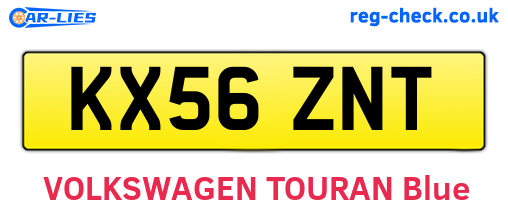 KX56ZNT are the vehicle registration plates.
