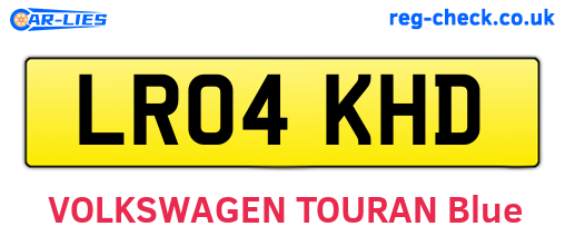 LR04KHD are the vehicle registration plates.