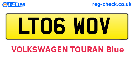 LT06WOV are the vehicle registration plates.