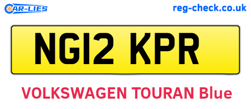 NG12KPR are the vehicle registration plates.