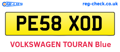 PE58XOD are the vehicle registration plates.