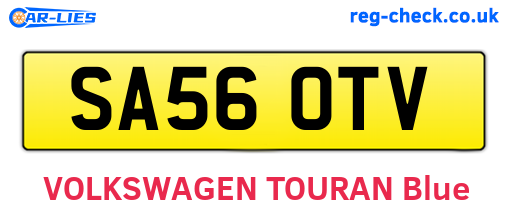 SA56OTV are the vehicle registration plates.