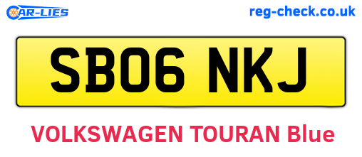 SB06NKJ are the vehicle registration plates.