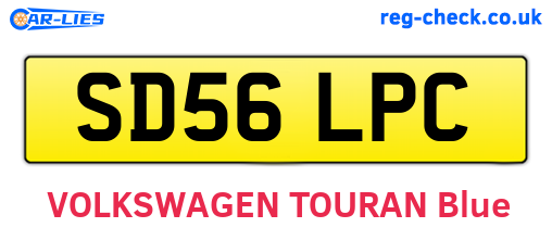 SD56LPC are the vehicle registration plates.