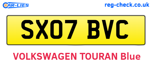 SX07BVC are the vehicle registration plates.