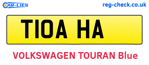 T10AHA are the vehicle registration plates.