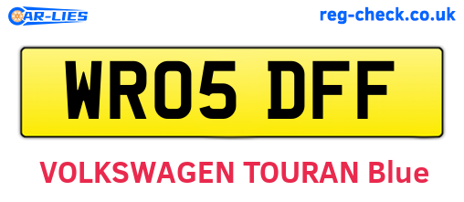 WR05DFF are the vehicle registration plates.