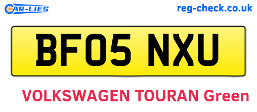 BF05NXU are the vehicle registration plates.