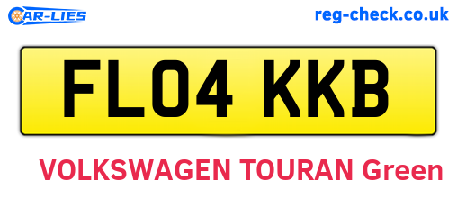 FL04KKB are the vehicle registration plates.