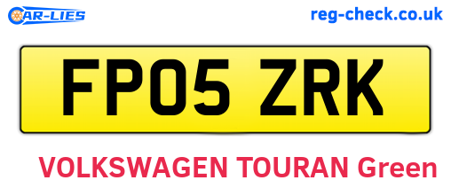 FP05ZRK are the vehicle registration plates.