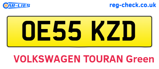 OE55KZD are the vehicle registration plates.