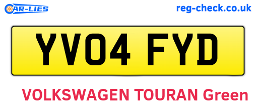YV04FYD are the vehicle registration plates.