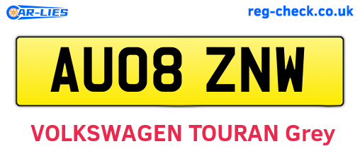 AU08ZNW are the vehicle registration plates.