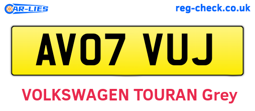 AV07VUJ are the vehicle registration plates.