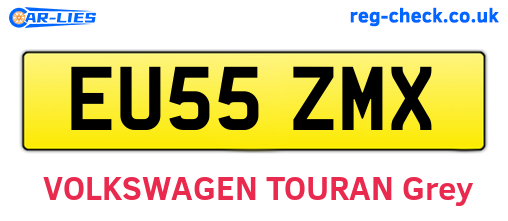 EU55ZMX are the vehicle registration plates.