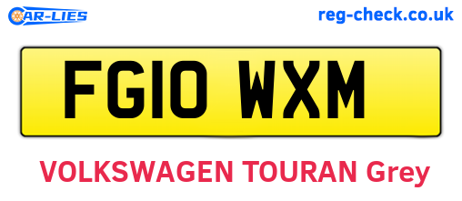 FG10WXM are the vehicle registration plates.