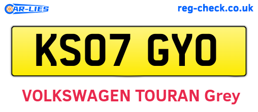 KS07GYO are the vehicle registration plates.