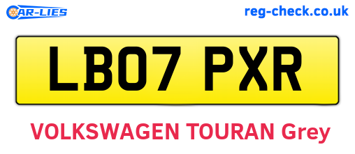 LB07PXR are the vehicle registration plates.